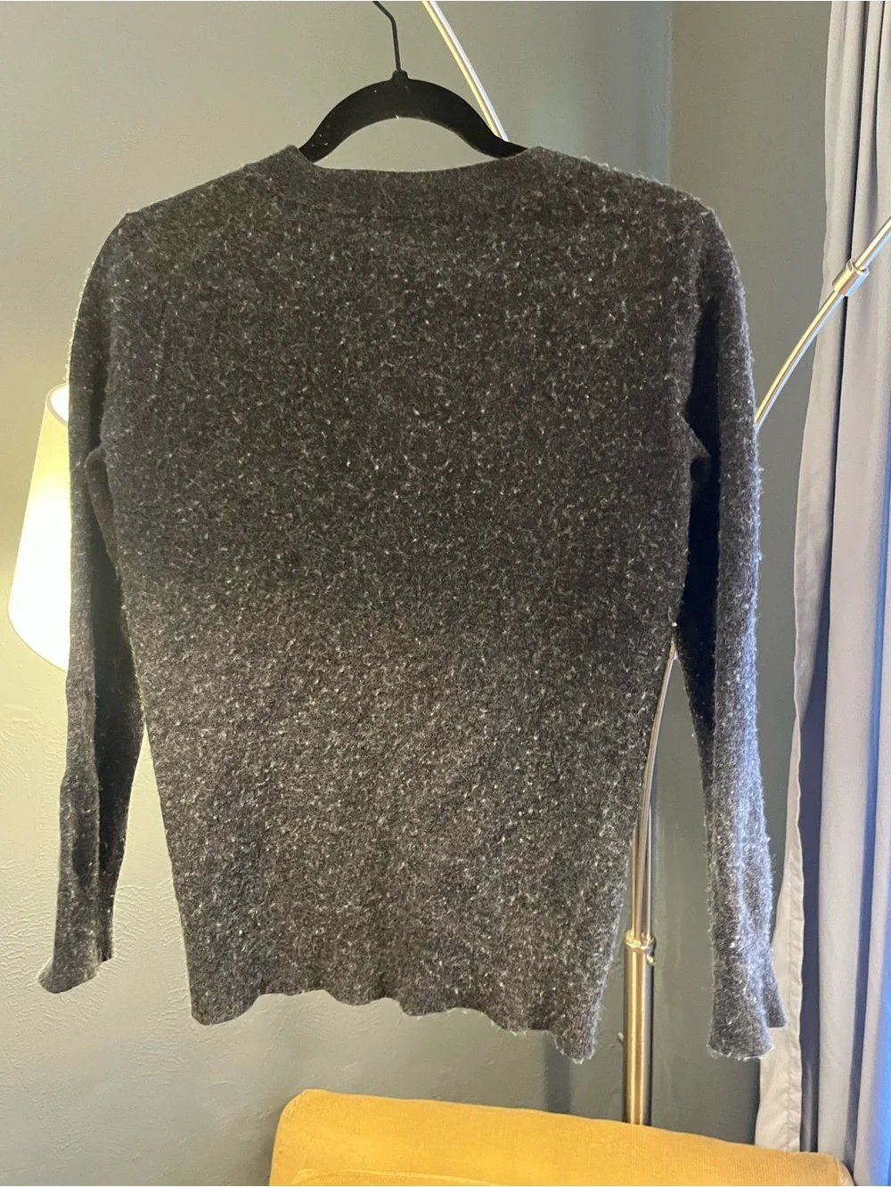J. Crew Charcoal Speckled V-Neck Button Cardigan
